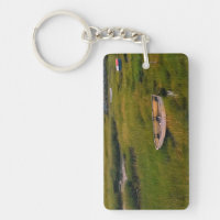Row Boat in Grass Landscape Photo Acrylic