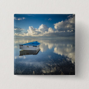 Row Boat On The Water 15 Cm Square Badge