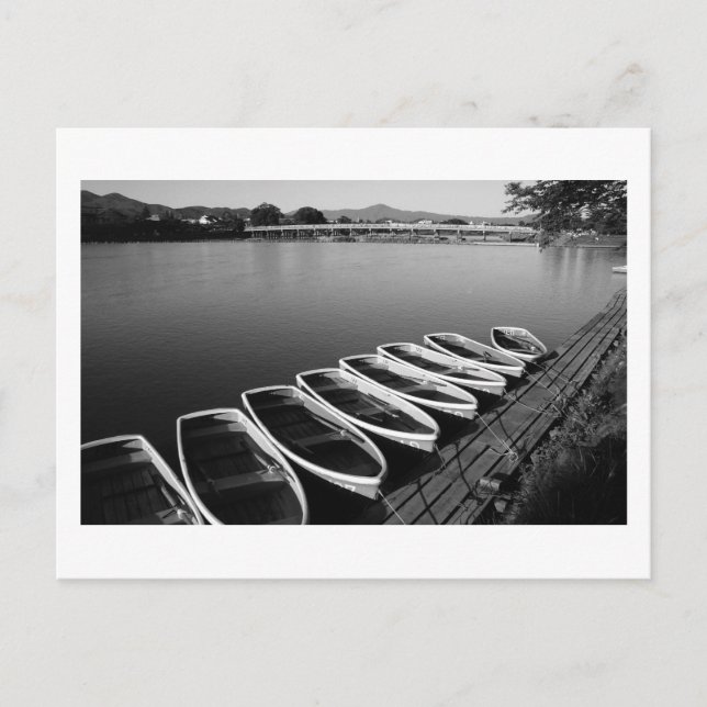 Row Boats at Arashiyama in Kyoto Postcard (Front)