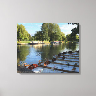 Row Boats on the River, Stratford Upon Avon UK Canvas Print