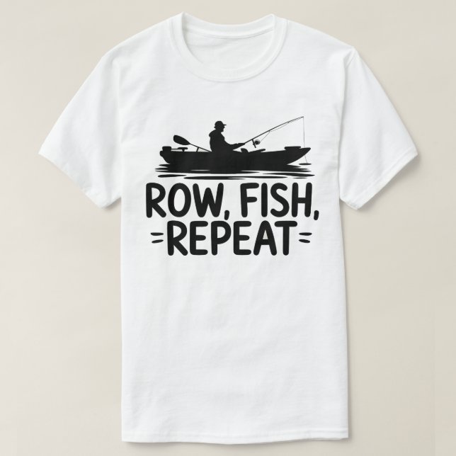 Row Fish Repeat Graphic for Fishing Fans T-Shirt (Design Front)