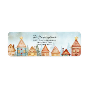 Row Houses Gingrbread Return Address Labels