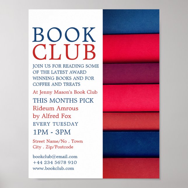 Row of Books, Book Club Advertising Poster (Front)