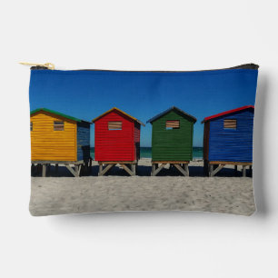 Row of Brightly Coloured Beach Huts Accessory Pouch