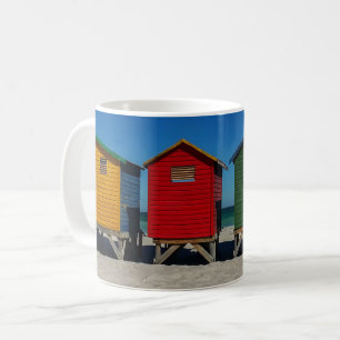Row of Brightly Coloured Beach Huts Coffee Mug