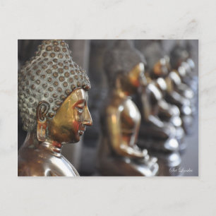 Row of Buddha sculptures Postcard