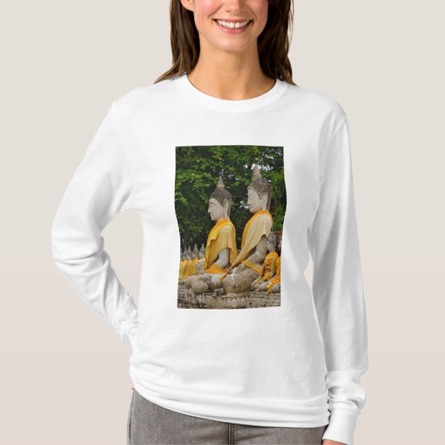 Row of Buddha statues, Wat Yai Chaya Mongkol T-Shirt (Front)