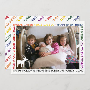 Row of Christmas wishes holiday photo card