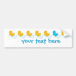 row of cute ducks bumper sticker