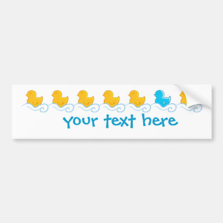 row of cute ducks bumper sticker