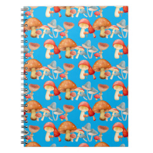 Row of Cute Mushroom Fungi Lover Mycology Notebook