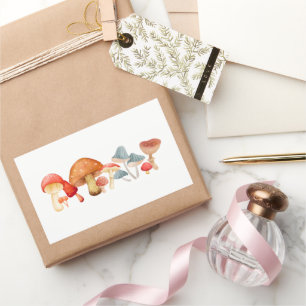 Row of Cute Mushroom Fungi Lover Mycology Rectangular Sticker