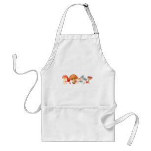 Row of Cute Mushroom Fungi Lover Mycology Standard Apron