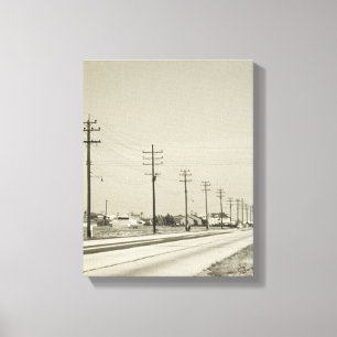 Row of Electricity Poles Canvas Print