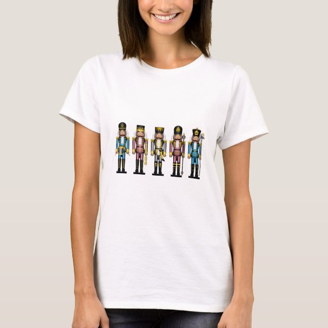 Row of Five Transgender Pride Flag Nutcrackers T-Shirt (Front)