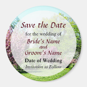 Row of Flowering Trees Save the Date Magnet