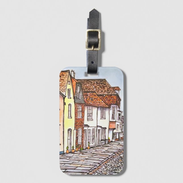 Row Of Houses Luggage Tag (Front Vertical)