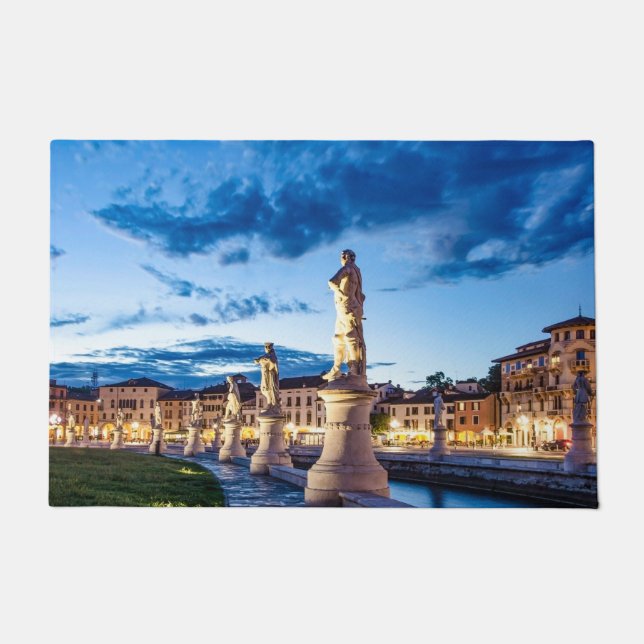 Row of illuminated statues in Padova Doormat (Front)
