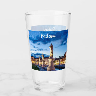 Row of illuminated statues in Padova Glass