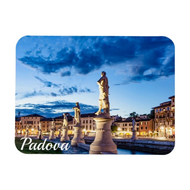 Row of illuminated statues in Padova Magnet (Horizontal)