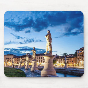 Row of illuminated statues in Padova Mouse Pad