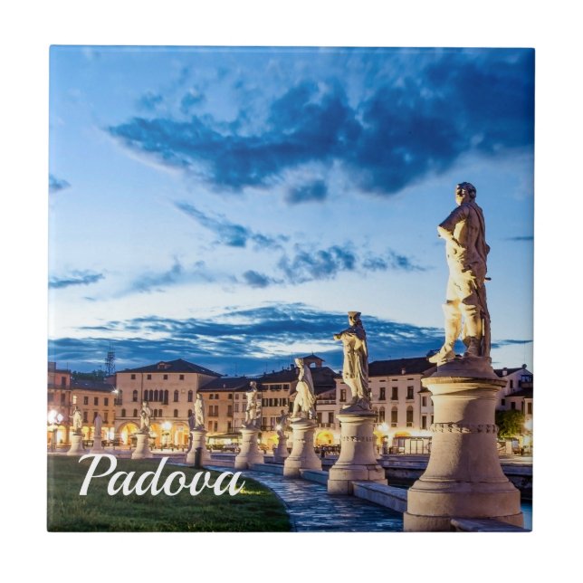 Row of illuminated statues in Padova Tile (Front)