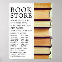 Row of Old Books, Book Store Advertising
