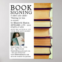 Row of Old Books, Writers Book Signing Advertising