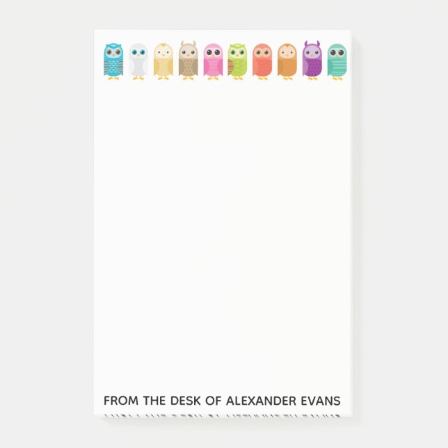 Row of Owls Post-it Notes (Front)