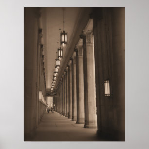 Row of Pillars - Civic Opera House - Chicago Poster