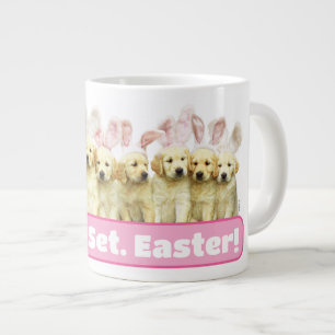 Row of Puppy Bunnies Large Coffee Mug