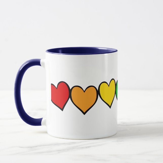 Row of Rainbow Hearts Mug (Left)