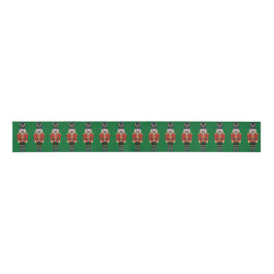 Row of Red Christmas Nutcrackers Grosgrain Ribbon