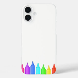 Row of seven markers in different colours iPhone 16 plus case
