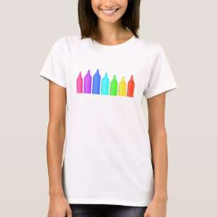 Row of seven markers in different colours T-Shirt