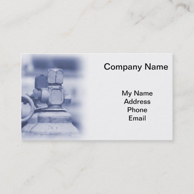 Row of Steel Oxygen and Acetylene Bottles Business Card (Front)