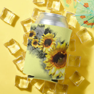 Row of Sunflowers Garden Wedding Favour Can Cooler