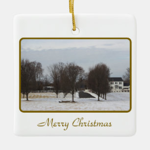 Row of Trees in Snow Ornament