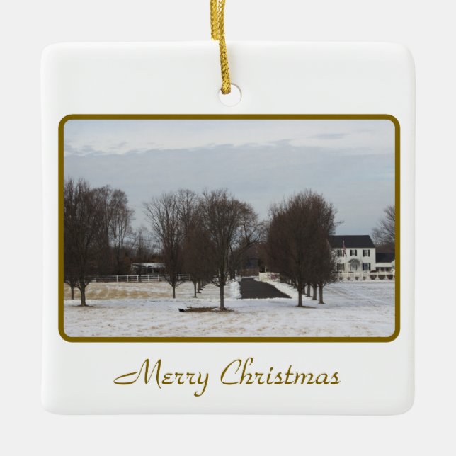 Row of Trees in Snow Ornament (Front)