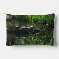 Row of Turtles Green Nature Photo