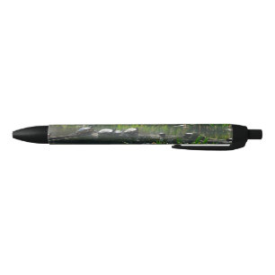 Row of Turtles Green Nature Photo Black Ink Pen