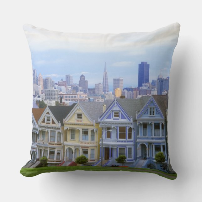 Row of Victorian Homes Cushion (Front)