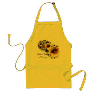 Row of Yellow Sunflowers Garden Wedding Standard Apron