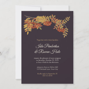 Rowan Berries Autumn Wedding Invitation