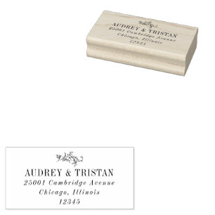 ROWAN Botanical Return Address Rubber Stamp