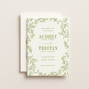 ROWAN Botanical Wedding Photo Save The Date
