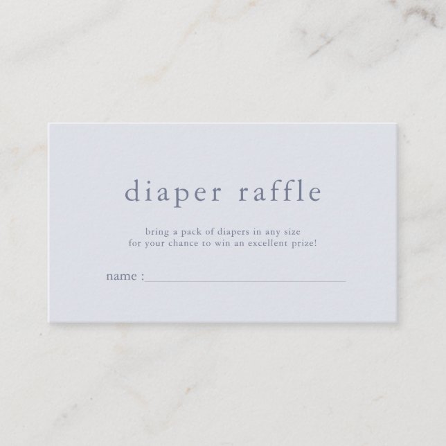 ROWAN Boy Blue Diaper Raffle Card (Front)