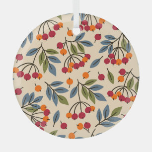 Rowan Branches: Textile Vintage Charm Glass Tree Decoration