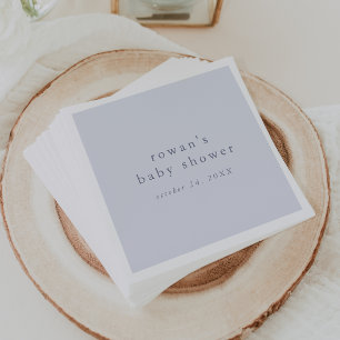 ROWAN Classic Boy Blue Rustic Simple Baby Shower Napkin