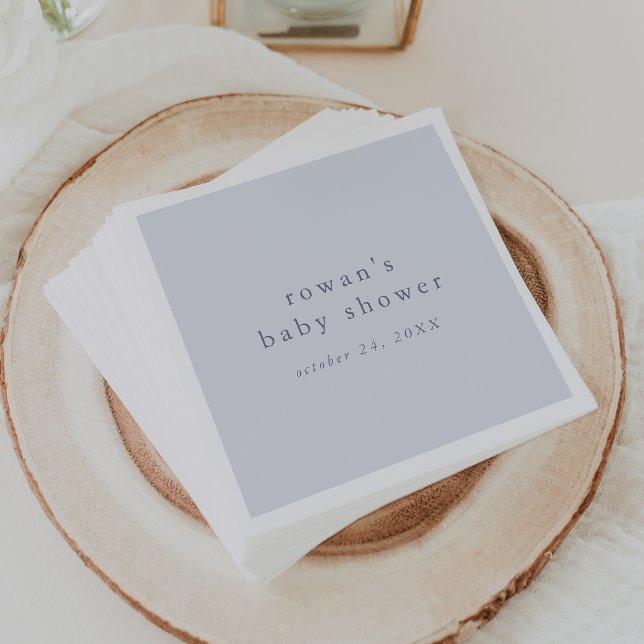 ROWAN Classic Boy Blue Rustic Simple Baby Shower Napkin (ROWAN Classic Boy Blue Rustic Simple Baby Shower Napkins)